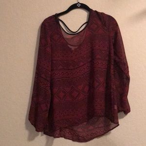 Black and maroon blouse